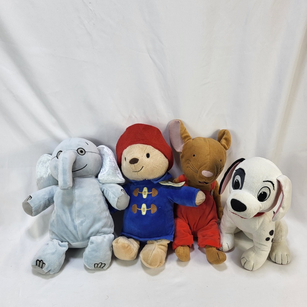 Kohl's Cares Paddington Bear Dalmatian Mouse Elephant Stuffed Plush 4pc Lot